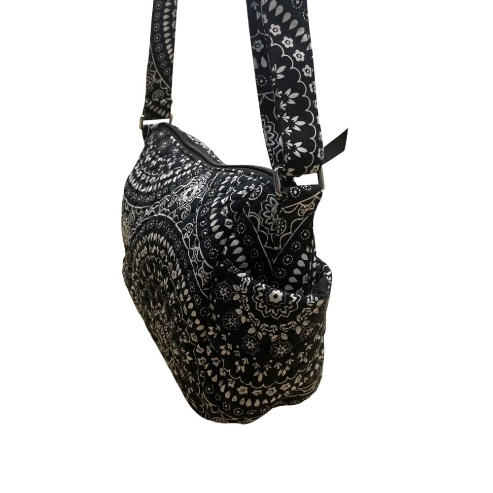 Vera Bradley Women’s Black Floral Mandala Pattern Adjustable Strap Crossbody Bag image 2